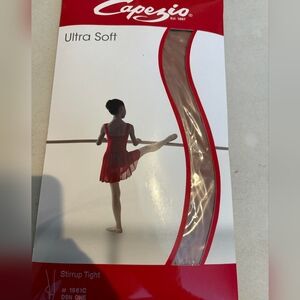 Capezio Ultra Soft Stirrup Tights in Light Brown 1961C Childs Size 8-12